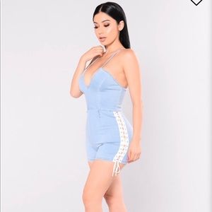 Jean Short Romper (Fashion Nova)